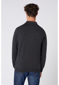 Wrangler - WRANGLER KNIT MEN MĘSKA KOSZULKA POLO LOGO DARK GREY MEL W8B3QLX06. Typ kołnierza: polo