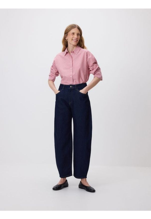 Reserved - Koszula z bawełny oxford - czerwony. Kolor: czerwony. Materiał: bawełna