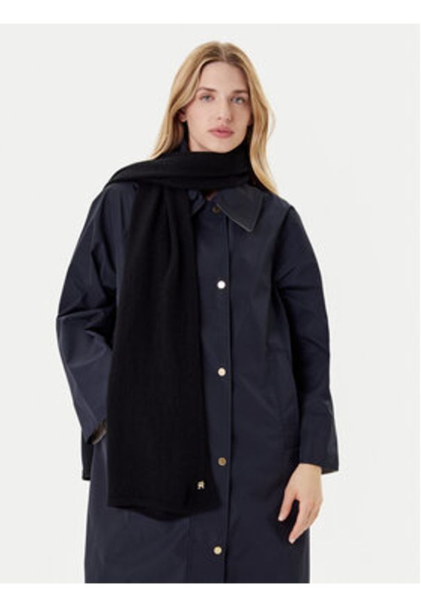 TOMMY HILFIGER - Tommy Hilfiger Szalik AW0AW17790 Czarny. Kolor: czarny. Materiał: materiał, kaszmir
