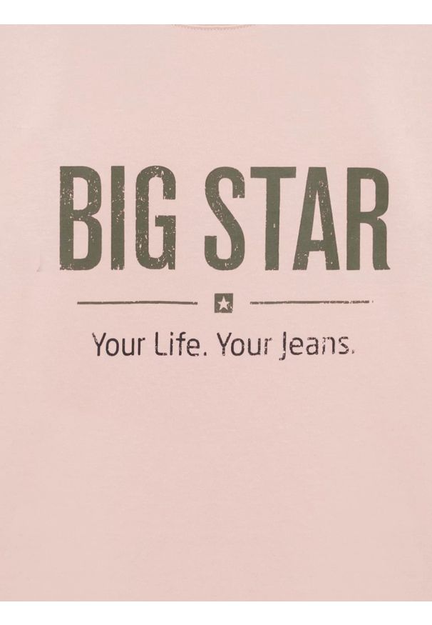 Big-Star - Koszulka męska o klasycznym kroju różowa Bruno 600. Kolor: różowy. Materiał: bawełna. Wzór: nadruk. Styl: klasyczny