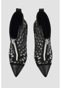 Karl Lagerfeld - KARL LAGERFELD Czarne skórzane botki na szpilce Ankle Boot Monogram, Rozmiar 37. Kolor: czarny. Materiał: skóra. Obcas: na szpilce #5