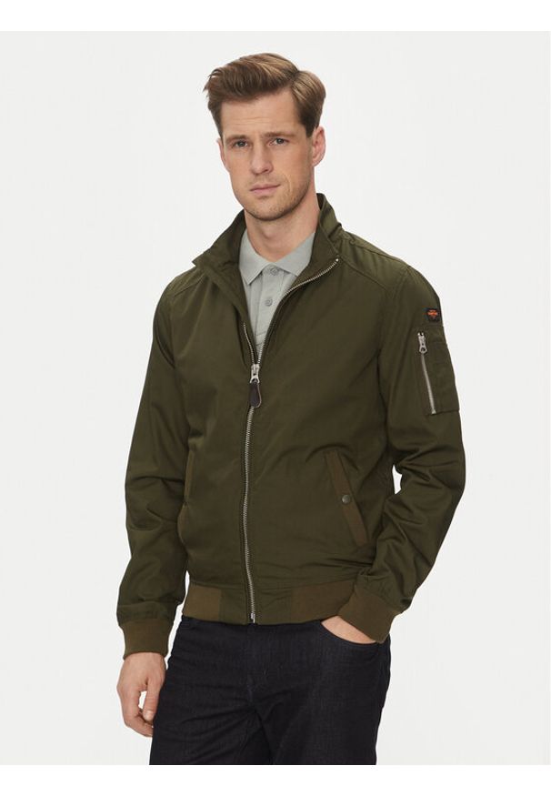 SCHOTT N.Y.C. Kurtka przejściowa Kenny Khaki Regular Fit. Kolor: brązowy. Materiał: syntetyk, bawełna