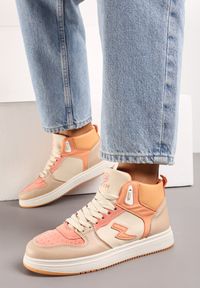 Born2be - Pomarańczowe Sneakersy Eudala. Nosek buta: okrągły. Zapięcie: sznurówki. Kolor: pomarańczowy. Obcas: na obcasie. Wysokość obcasa: niski #4