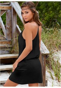 Sukienka plażowa z przyjaznego dla środowiska materiału bonprix czarny. Okazja: na plażę. Kolor: czarny. Materiał: materiał #5