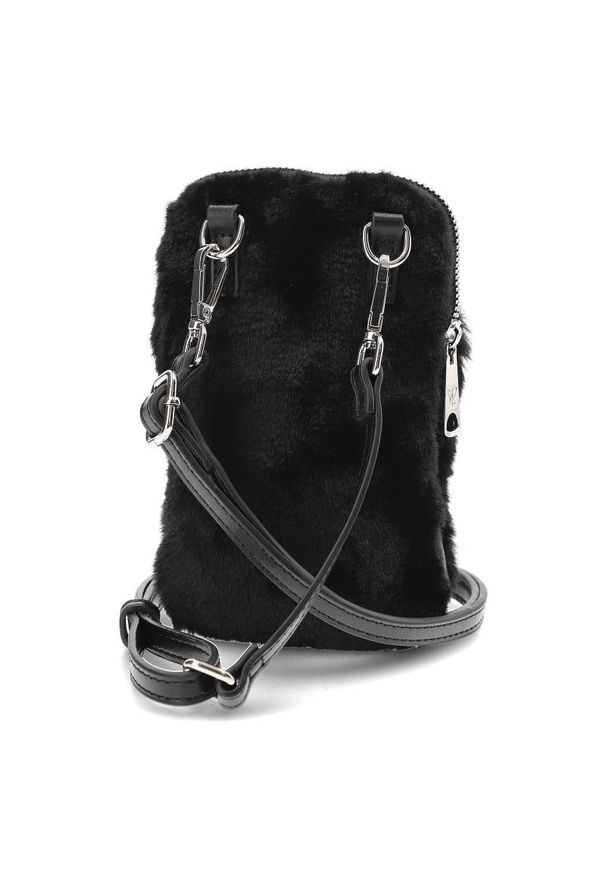 Czarna Elegancka Torebka Damska Pepe Moll. Kolor: czarny. Sezon: zima. Materiał: futrzane. Styl: elegancki