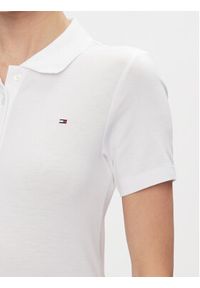 TOMMY HILFIGER - Tommy Hilfiger Polo 1985 WW0WW42047 Biały Slim Fit. Typ kołnierza: polo. Kolor: biały. Materiał: bawełna