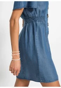 Sukienka dżinsowa TENCEL™ Lyocell z guzikami z tworzywa w optyce masy rogowej bonprix niebieski "stone”. Kolor: niebieski. Materiał: lyocell. Sezon: lato #3