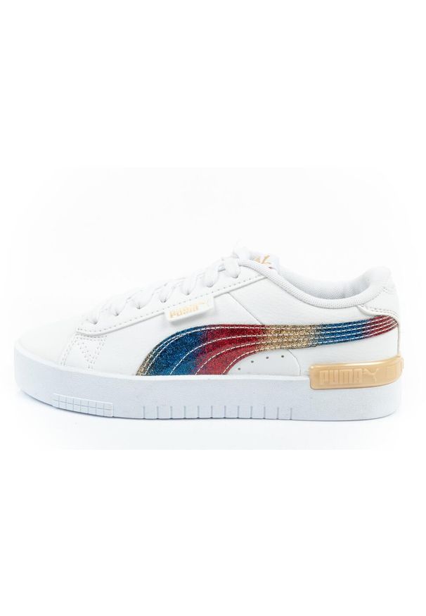 Buty sportowe damskie Puma Jada Olympic. Kolor: biały, wielokolorowy. Materiał: skóra ekologiczna. Szerokość cholewki: normalna