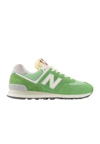 Buty New Balance 574 unisex zielono-białe. Okazja: na co dzień. Kolor: zielony, biały, wielokolorowy. Materiał: zamsz. Model: New Balance 574 #1