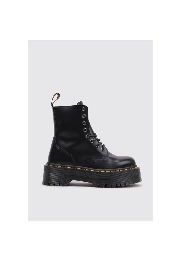 Dr. Martens - Buty Jadon Polerowane Gładkie Dr Marteny Czarne Damskie. Okazja: na co dzień. Kolor: czarny. Wzór: gładki. Obcas: na platformie