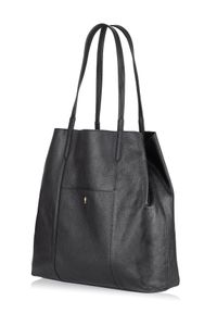 Ochnik - Skórzana torebka damska shopper. Kolor: czarny. Materiał: skórzane. Styl: casual #4