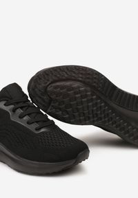 Renee - Czarne Sneakersy Buty Sportowe Sznurowane na Grubej Podeszwie Risamond. Nosek buta: okrągły. Zapięcie: sznurówki. Kolor: czarny. Materiał: materiał. Obcas: na obcasie. Wysokość obcasa: niski #3