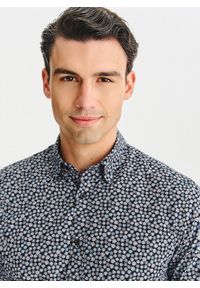 Pako Lorente - PAKO LORENTE – Czarna koszula w drobny wzór. Kolor: czarny. Materiał: bawełna. Długość rękawa: długi rękaw. Długość: długie. Wzór: kwiaty #9