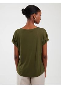 Big-Star - Koszulka damska o luźnym kroju khaki Valeria 303. Okazja: na co dzień. Kolor: zielony. Materiał: dzianina, wiskoza. Styl: klasyczny, casual #4