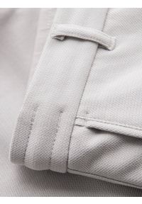 Ombre Clothing - Krótkie spodenki męskie SLIM FIT z melanżowej strukturalnej dzianiny – jasnoszare V5. Kolor: szary. Materiał: dzianina. Długość: krótkie. Wzór: melanż. Styl: wakacyjny #3