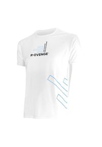 R-EVENGE - Koszulka męska z krótkim rękawem Fitness, biały. Kolor: biały. Materiał: poliester. Długość rękawa: krótki rękaw. Długość: krótkie. Sport: bieganie, fitness