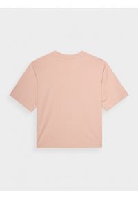 outhorn - T-shirt z nadrukiem damski - beżowy. Okazja: na co dzień. Kolor: beżowy. Materiał: bawełna, dzianina. Wzór: nadruk. Styl: casual #4