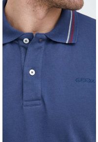 Geox polo bawełniane kolor granatowy gładki. Typ kołnierza: polo. Kolor: niebieski. Materiał: bawełna. Długość: krótkie. Wzór: gładki #5
