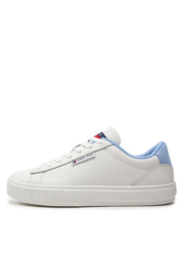 Tommy Jeans Sneakersy Tjw Cupsole Sneaker Ess EN0EN02508 Biały. Kolor: niebieski, biały. Materiał: skóra