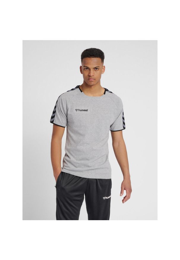 Koszulka Hummel Training hmlAUTHENTIC. Kolor: szary. Materiał: poliester, bawełna, materiał, jersey. Sport: piłka nożna