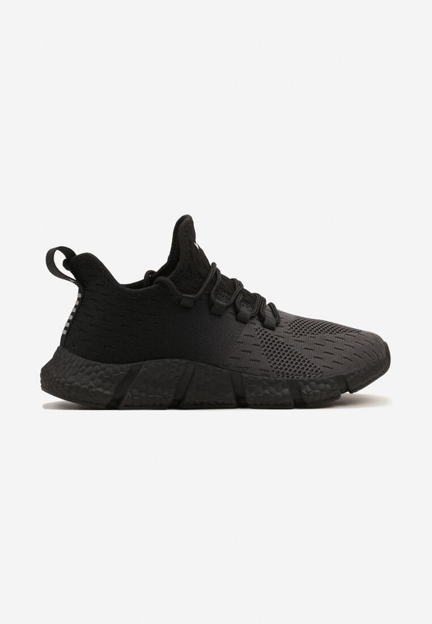 Born2be - Szaro-Czarne Wsuwane Buty Sportowe Sneakersy z Siateczki na Tłoczonej Podeszwie Salafina. Okazja: na co dzień. Zapięcie: bez zapięcia. Kolor: szary