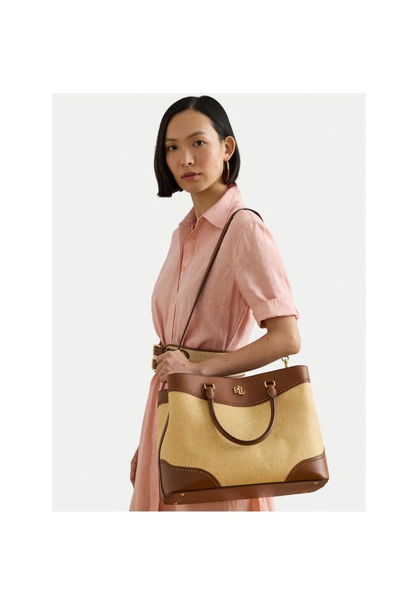 Lauren Ralph Lauren - Torebka LAUREN RALPH LAUREN. Kolor: beżowy