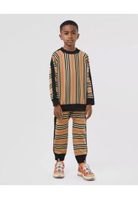 BURBERRY CHILDREN - Bawełniana bluza w paski 3-10 lat. Okazja: na co dzień. Kolor: czarny. Materiał: bawełna. Długość rękawa: długi rękaw. Długość: długie. Wzór: paski. Sezon: lato. Styl: casual, sportowy, elegancki #3