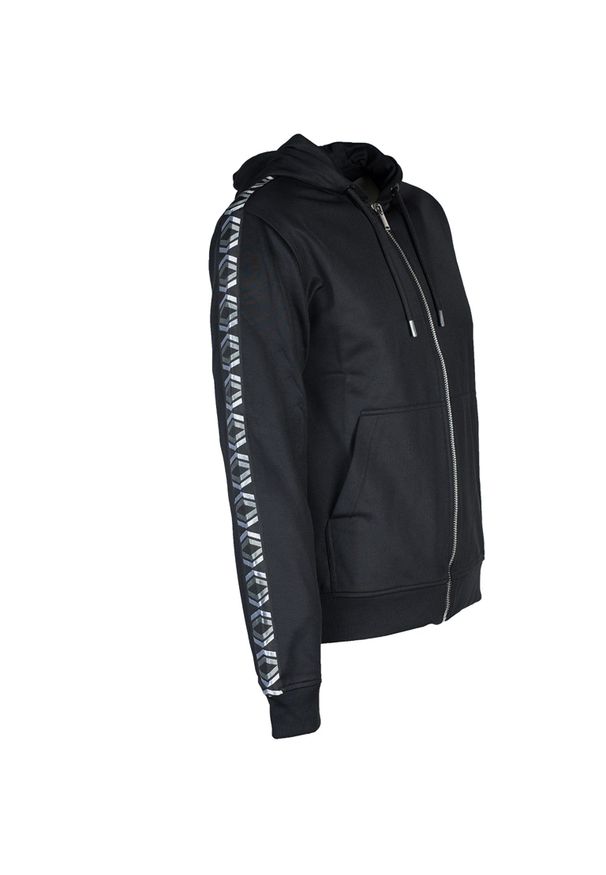 Les Hommes Bluza Zip Up | LHG866 LG852 | Zip Up | Mężczyzna | Czarny. Okazja: na co dzień. Typ kołnierza: kaptur. Kolor: czarny. Materiał: poliester, bawełna. Styl: casual