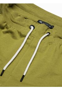 Ombre Clothing - Spodnie męskie dresowe joggery P951 - oliwkowe - XXL. Kolor: oliwkowy. Materiał: dresówka #9
