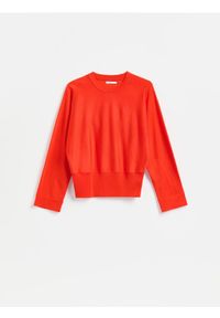 Reserved - Sweter z lyocellem - czerwony. Kolor: czerwony. Materiał: dzianina #1