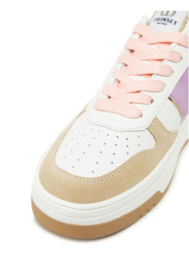 TwinSet - TWINSET Sneakersy 251TCP010 Różowy. Kolor: różowy. Materiał: skóra
