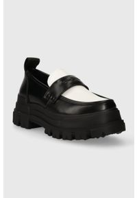 Buffalo mokasyny Aspha Loafer damskie kolor czarny na platformie 1622300. Nosek buta: okrągły. Kolor: czarny. Materiał: guma. Obcas: na platformie #5