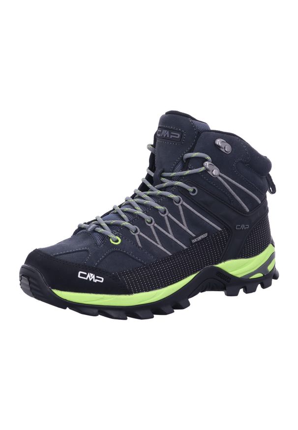 Buty trekkingowe męskie CMP Rigel Mid Trekking Wp. Kolor: wielokolorowy, czarny, szary. Materiał: zamsz, materiał. Szerokość cholewki: normalna. Sport: turystyka piesza