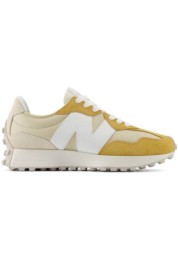 Buty New Balance unisex sneakersy U327FG beżowy. Okazja: na co dzień. Kolor: beżowy. Materiał: skóra, zamsz, syntetyk, guma, materiał. Szerokość cholewki: normalna