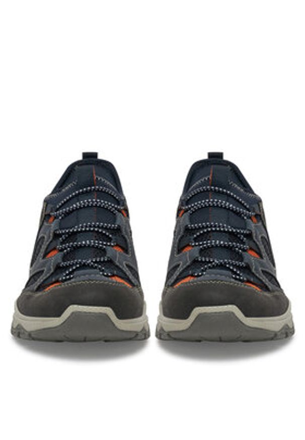 Rieker Sneakersy B8350-14 Granatowy. Kolor: niebieski. Materiał: materiał, syntetyk, skóra