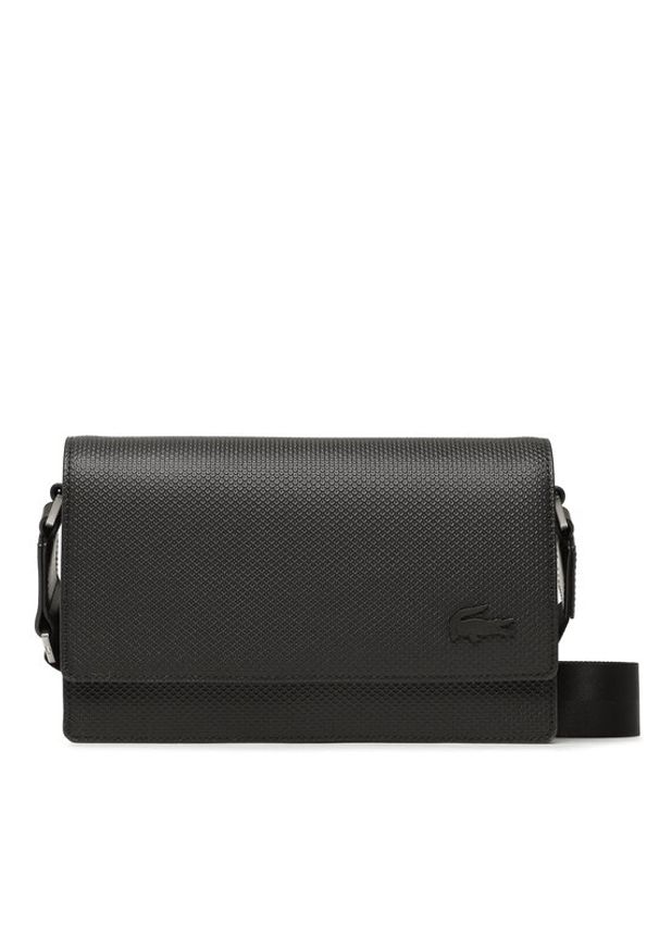 Lacoste Torebka Flap Reporter Bag NU4118CE Czarny. Kolor: czarny. Materiał: skórzane