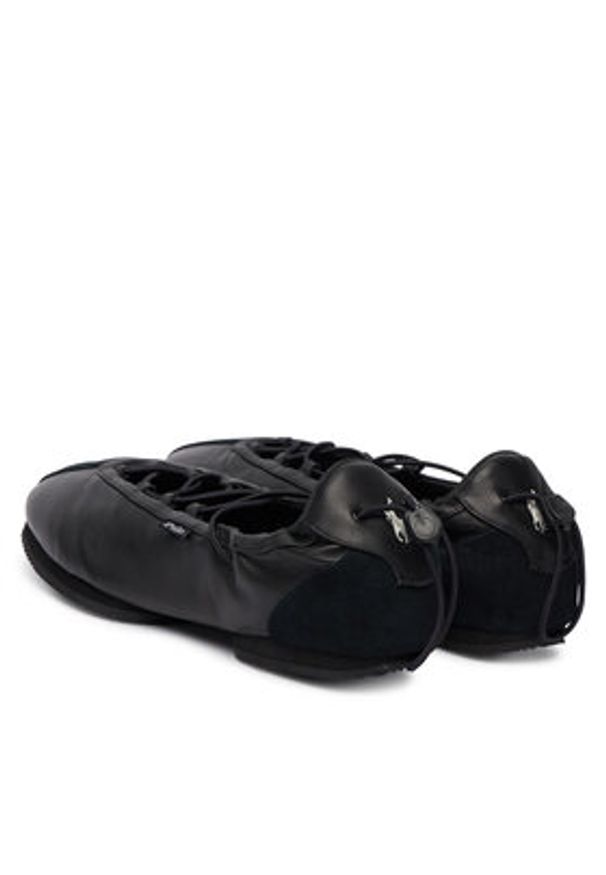 Polo Ralph Lauren Baleriny Blrna Lce Up 804P08221001 Czarny. Kolor: czarny. Materiał: skóra