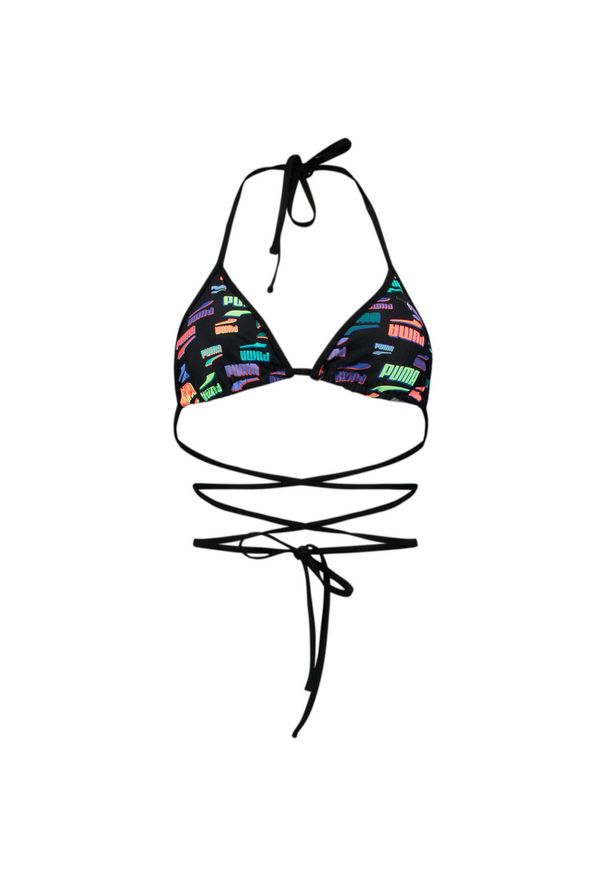 Góra łazienki Puma Swim Women Wrap Triangle 1p, Kobiety. Kolor: czarny. Materiał: poliamid, materiał