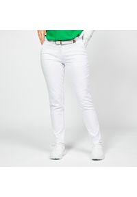 INESIS - Spodnie do golfa chino damskie Inesis MW500 bawełniane. Kolor: biały. Materiał: poliester, bawełna, elastan, materiał. Sport: golf