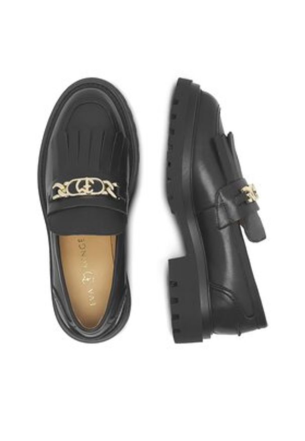 Eva Minge Loafersy ANGE-1018 Czarny. Kolor: czarny. Materiał: skóra