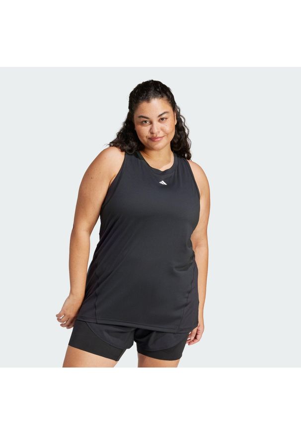 Adidas - Koszulka Designed for Training (Plus Size). Kolekcja: plus size. Kolor: czarny. Materiał: materiał