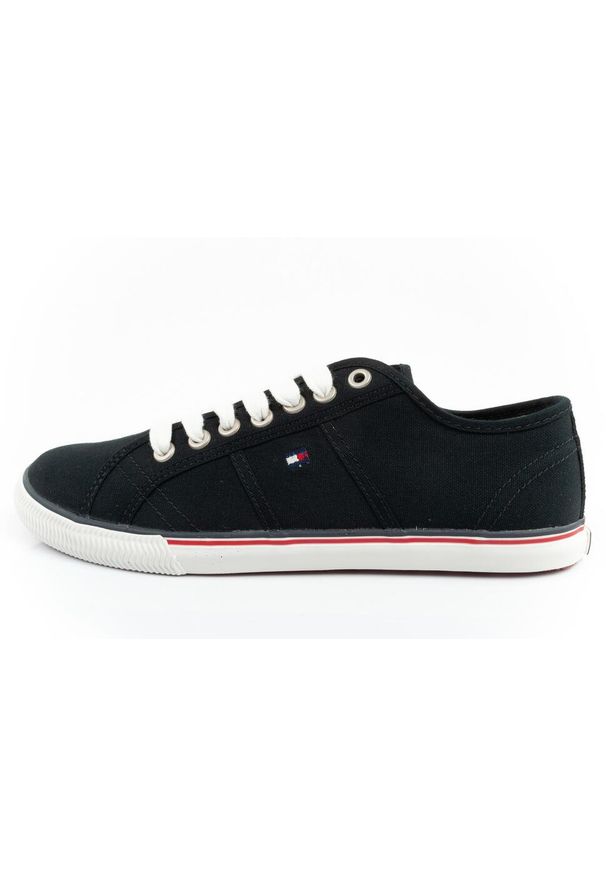TOMMY HILFIGER - Buty sportowe trampki do chodzenia męskie Tommy Hilfiger. Kolor: czarny. Sport: turystyka piesza