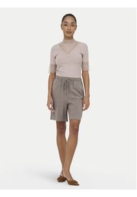 only - ONLY Bluzka Tilde 15335353 Beżowy Slim Fit. Kolor: beżowy. Materiał: wiskoza #5