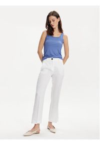 Marella Spodnie materiałowe Muschio 2413131272 Biały Regular Fit. Kolor: biały. Materiał: len #2