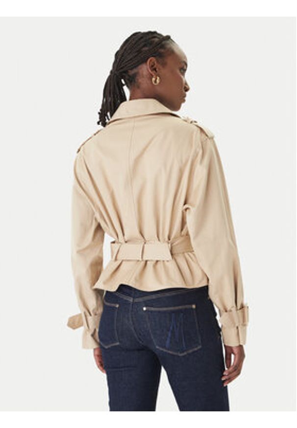 Guess Trencz W6GL21 W1954 Beżowy Regular Fit. Kolor: beżowy. Materiał: bawełna, syntetyk