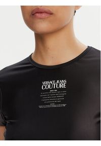 Versace Jeans Couture T-Shirt 78HAH6A2 Czarny Slim Fit. Kolor: czarny. Materiał: syntetyk