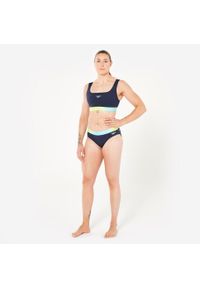 Dół stroju pływackiego damski Speedo. Kolor: niebieski, żółty, wielokolorowy. Materiał: poliester