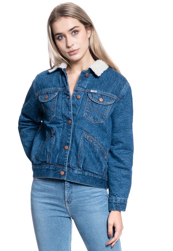 Wrangler - KURTKA DAMSKA WRANGLER SHERPA FRIENDS JACKE PEBBLE SAND W432MCX2A 112128837