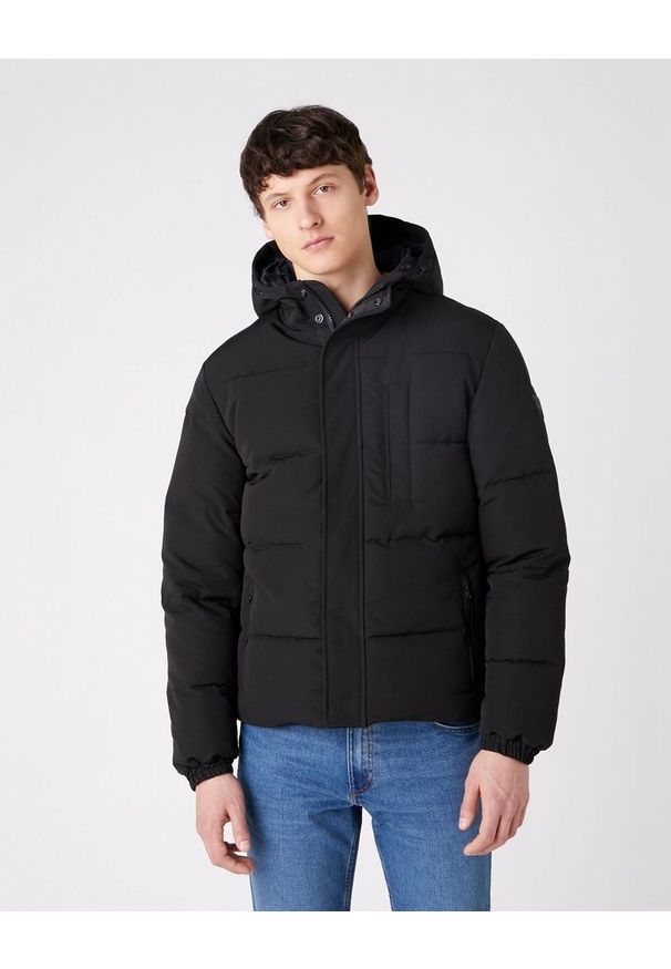 Wrangler - KURTKA MĘSKA PUCHOWA WRANGLER THE BODYGUARD BLACK W4C8WW100 112129105. Materiał: puch