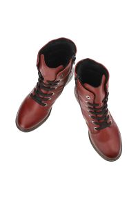Czerwone Botki Rieker Ocieplane Obuwie Damskie. Okazja: na co dzień. Zapięcie: zamek. Kolor: czerwony. Materiał: skóra ekologiczna. Styl: casual, elegancki